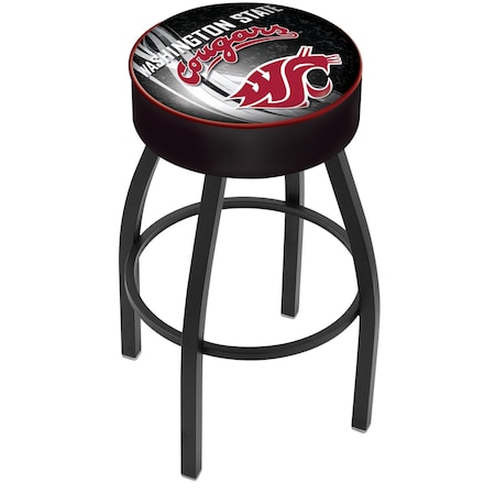 Holland Bar Stool Co 25" Washington State Cushion Seat, Blk Wrinkle Base Swivel Bar Stool L8B125WashSt-D2